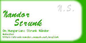 nandor strunk business card